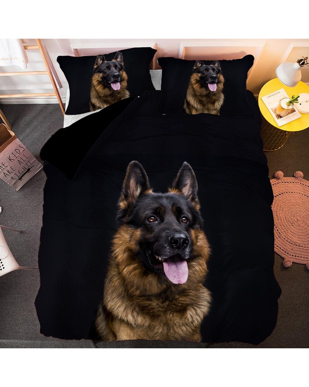 Euro Size Pet Dog Bedding Set German Shepherd Animal Duvet Cover 2/3pcs Bedclothes Pillowcase Quilt Comforter Covers front-4