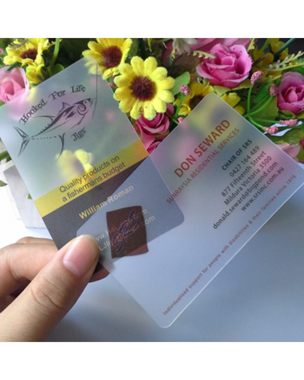 100 Pcs/Lot Custom Transparent Pvc Visit Cards Customized Clear/Frost Business Card Printing front-4