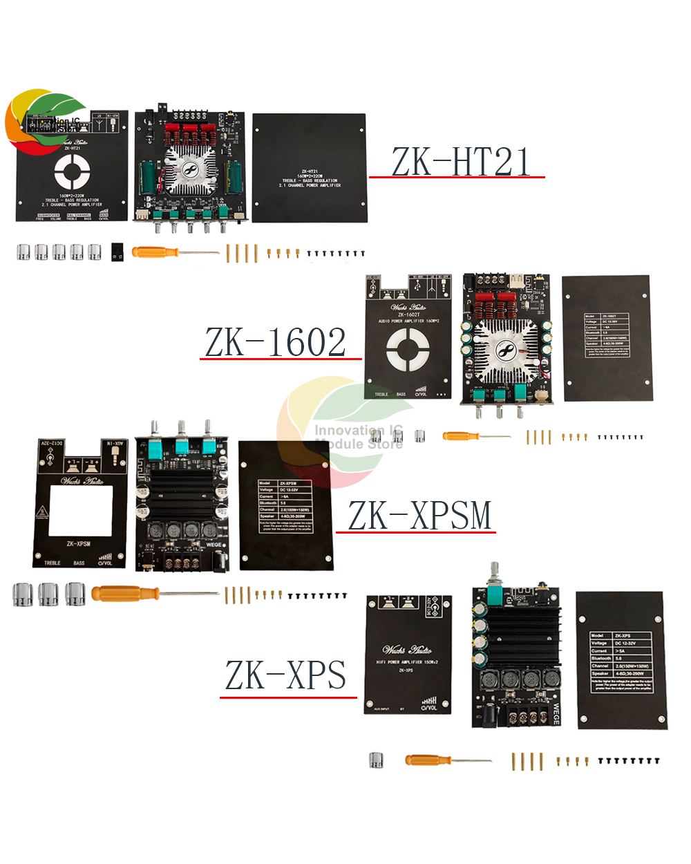 Zk-Ht21/1602T/Xpsm/Xps 150W/160Wx2 Audio Power Amplifier Board Module 2.0 Two-Channel Stereo Tda7498e Power Amplifier B front-0