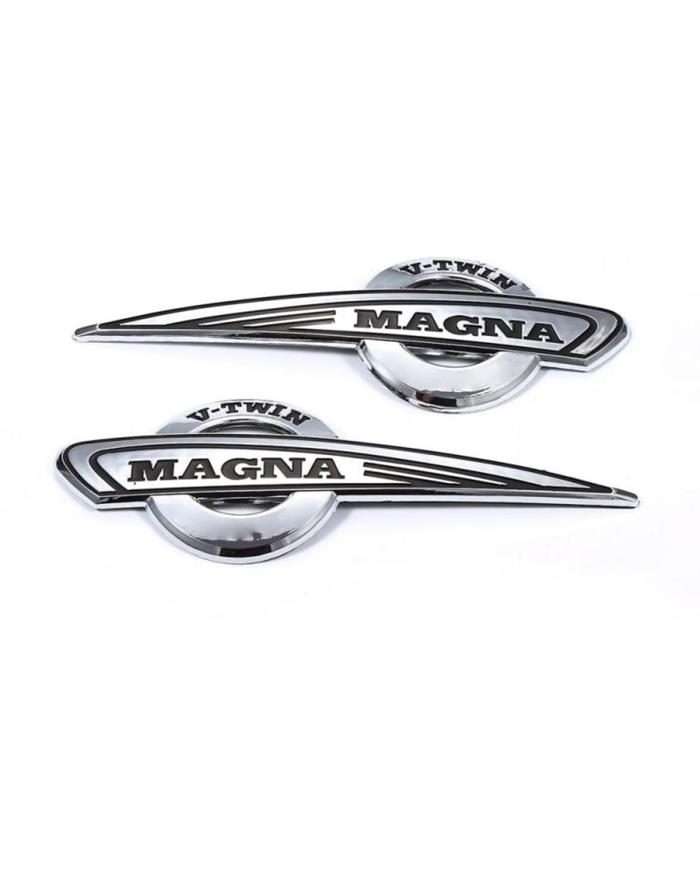 2pcs Motorcycle Fuel Gas Tank Sticker Decals Chrome 3D Motorbike Emblem Badge For Magna V-Twin VF500 VF700 VF750 VT250 front-1