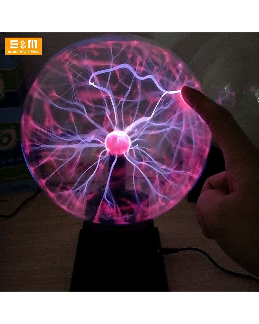 Voice Control Tesla Coil Music 12V Artificial Lightning Ion Arc Glass Ball Touchable Scientific Education Research Expe front-2