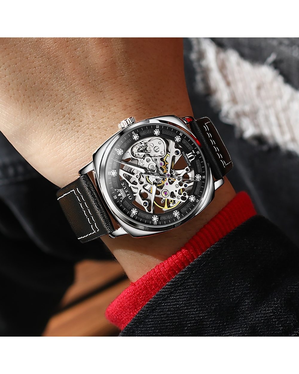 OLEVS Watches Automatic Mechanical Watch Sport Waterproof front-4