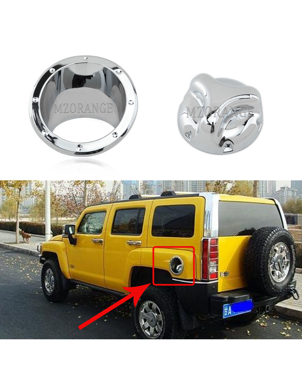 Fuel Gas Tank Cover For Hummer H3 20062008 2009 2010 Chrome Bezel Oil