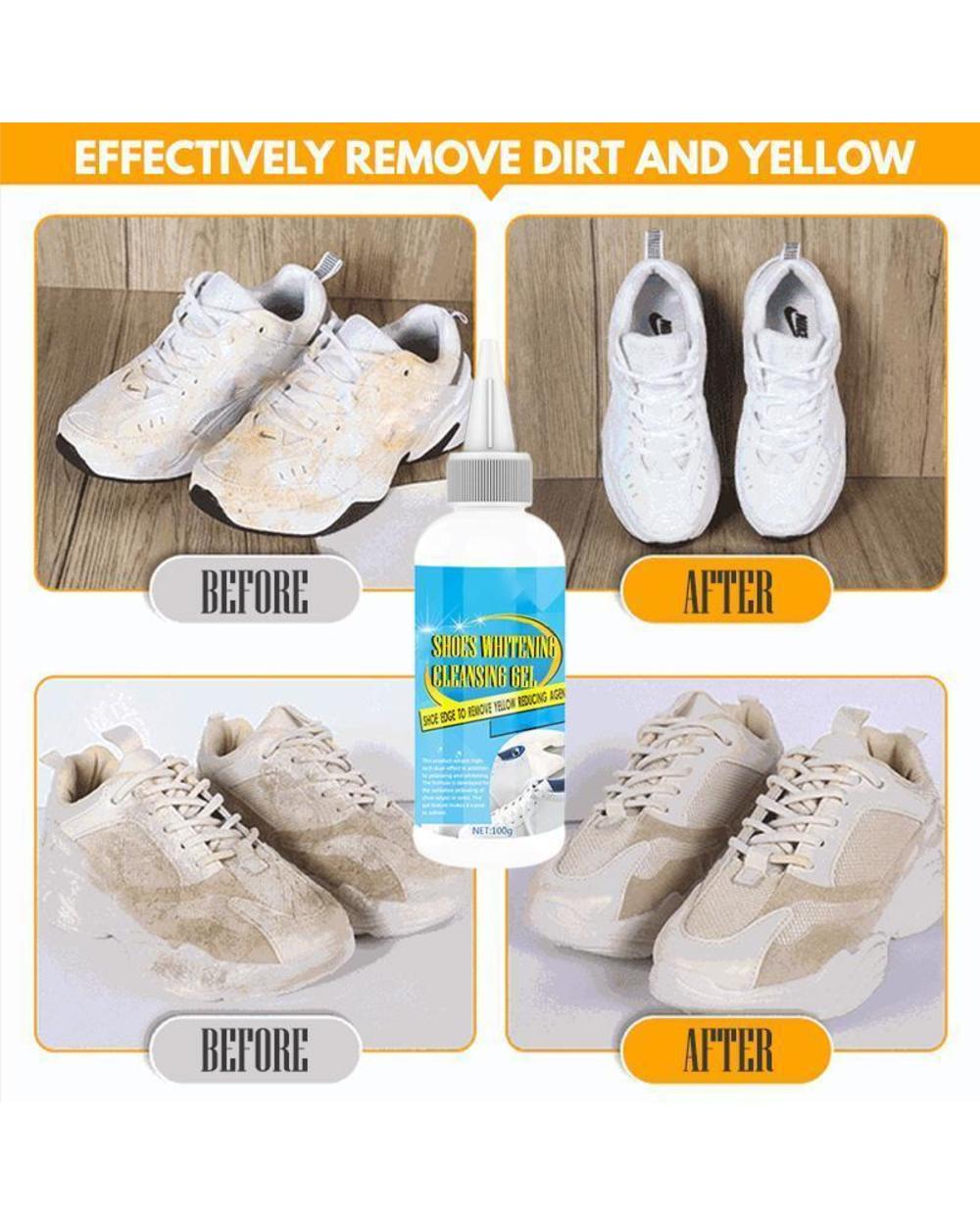 100G White Shoes Cleaner Shoes Whitening Cleansing Gel For Shoe Brush Shoe Sneakers Shoes Cleaning With Making Tape front-3