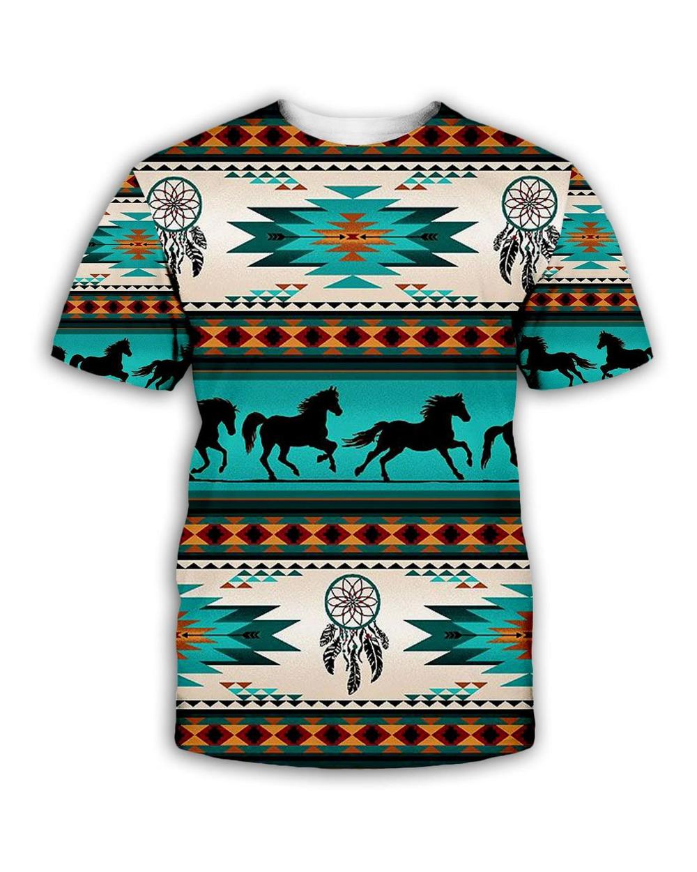 T-shirt Bohemia Style 3D Printed National Art T Shirts For Men & Women Streetwear Casual T-shirt VG06 front-1