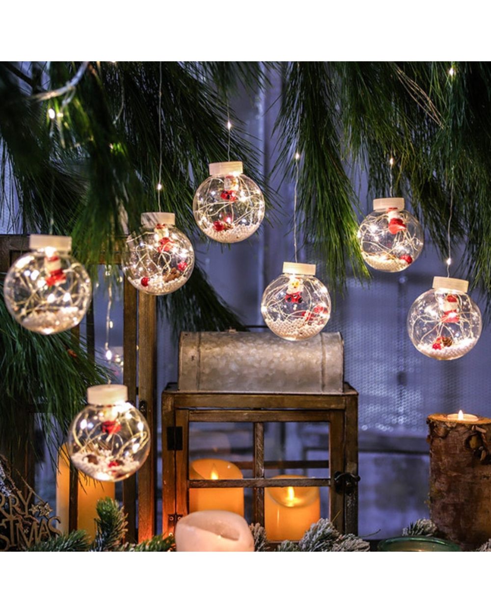 LED Curtain String Light Ball Santa Claus New Year 2022 Christmas Decortions for Home Noel Navidad Xmas Tree Decorations front-0