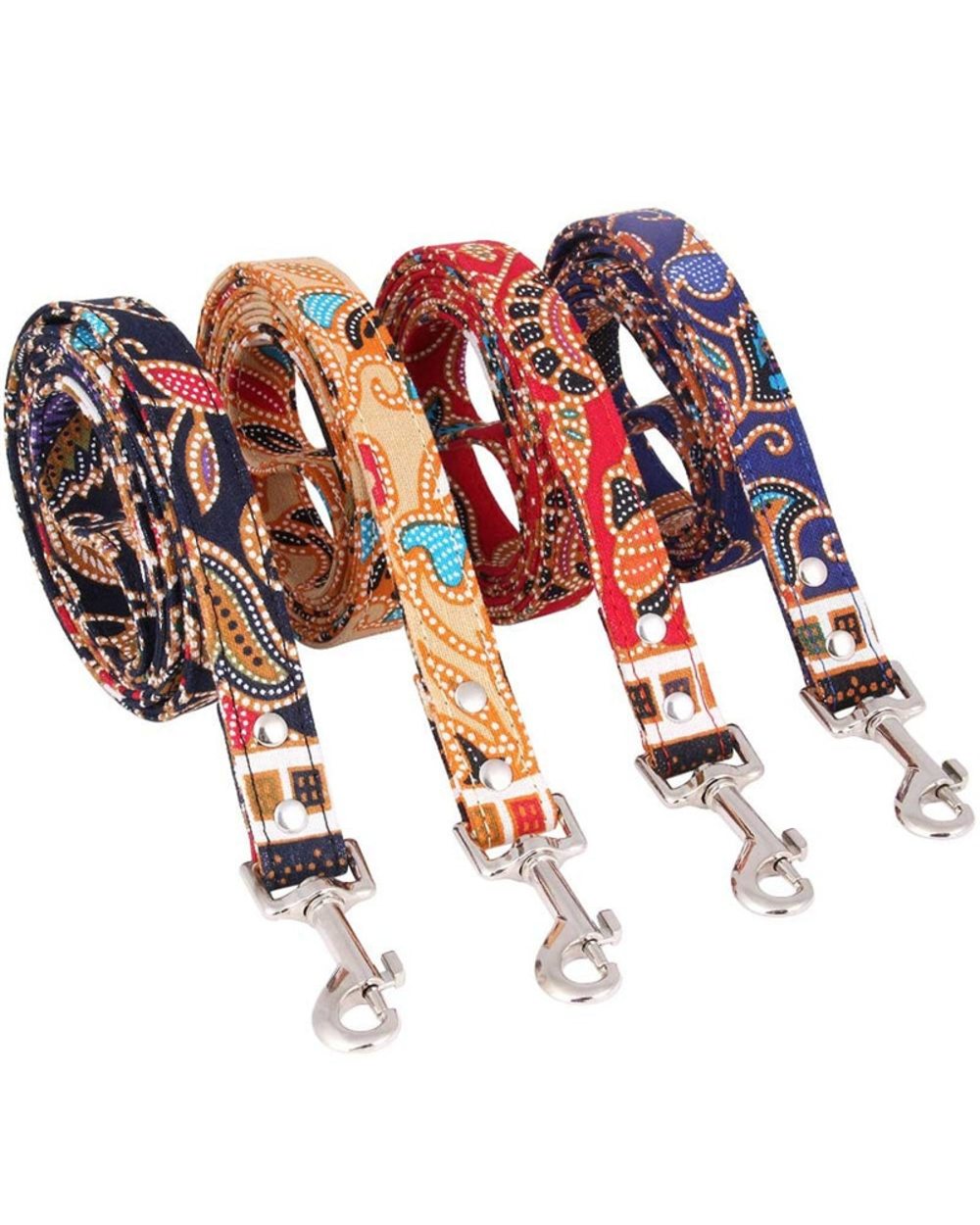 Bohemian Dog Leash Rope Cloth Walking Training Pet Puppy Leash Personalized Pet Accessories Dog Collar and Leash Set front-0