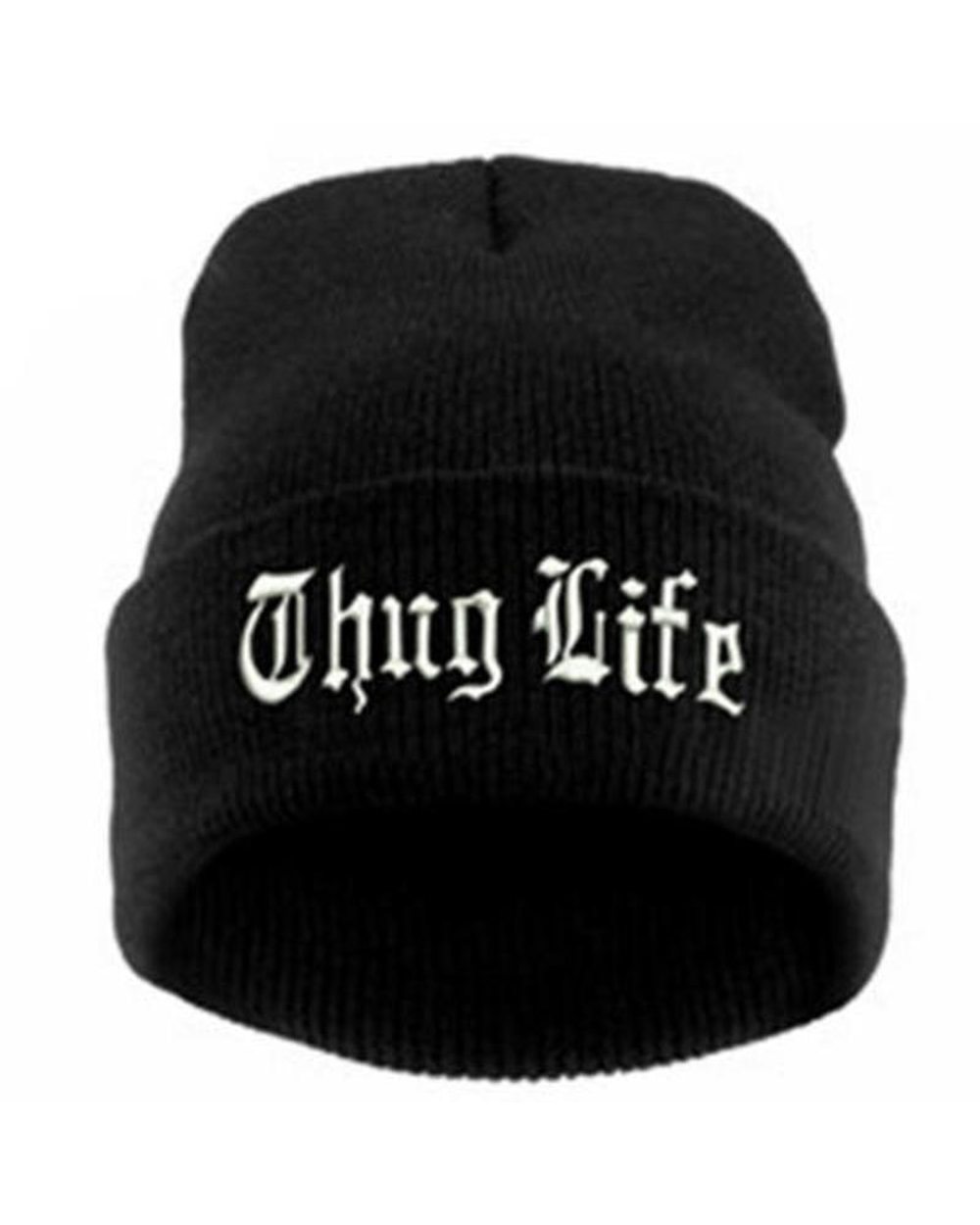 New Thug Life Black Letter Beanie Unisex Fashion Hip Hop Mens Beanies Knitted Caps For Women Skullies Gorros Bonnets Hat front-2