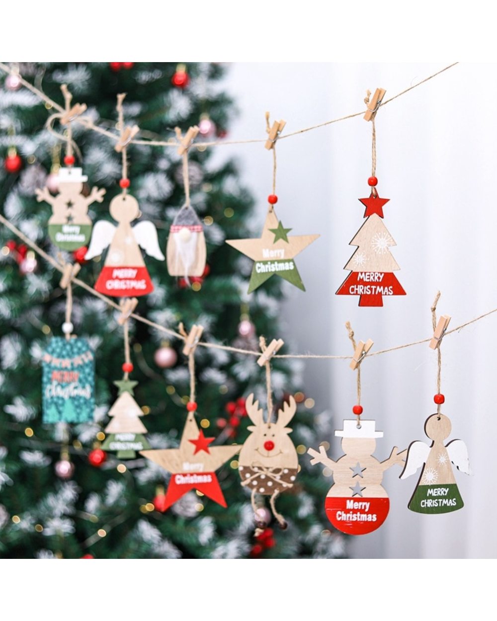 Christmas Calendar Wooden Pendant Christmas Decorations for Home Christmas Tree Ornaments Xmas Gifts New Year 2022 front-0