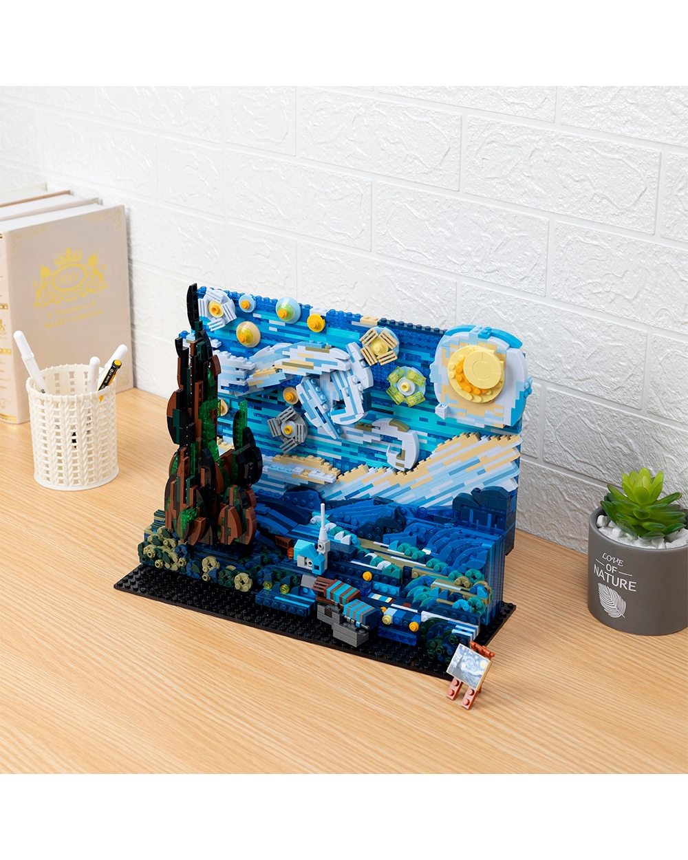 Pixel Art Mosaic Painting Building Block The Great Wave Off Kanagawa Masterpiece Model DIY Kit Bricks Children Gifts front-3
