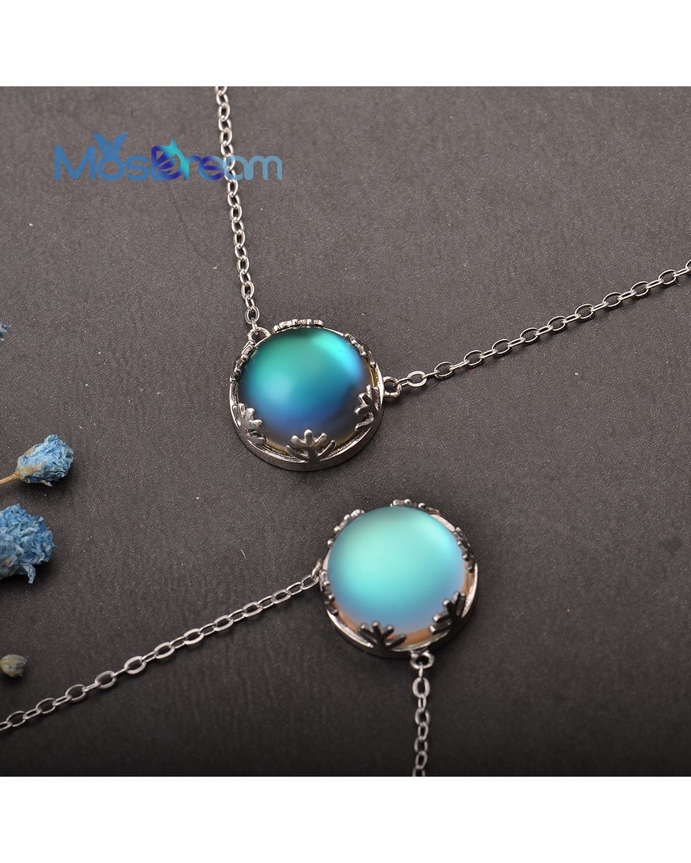 Aurora Borealis Necklace S925 Sterling Silver Elegant Romantic Gift for Women front-0
