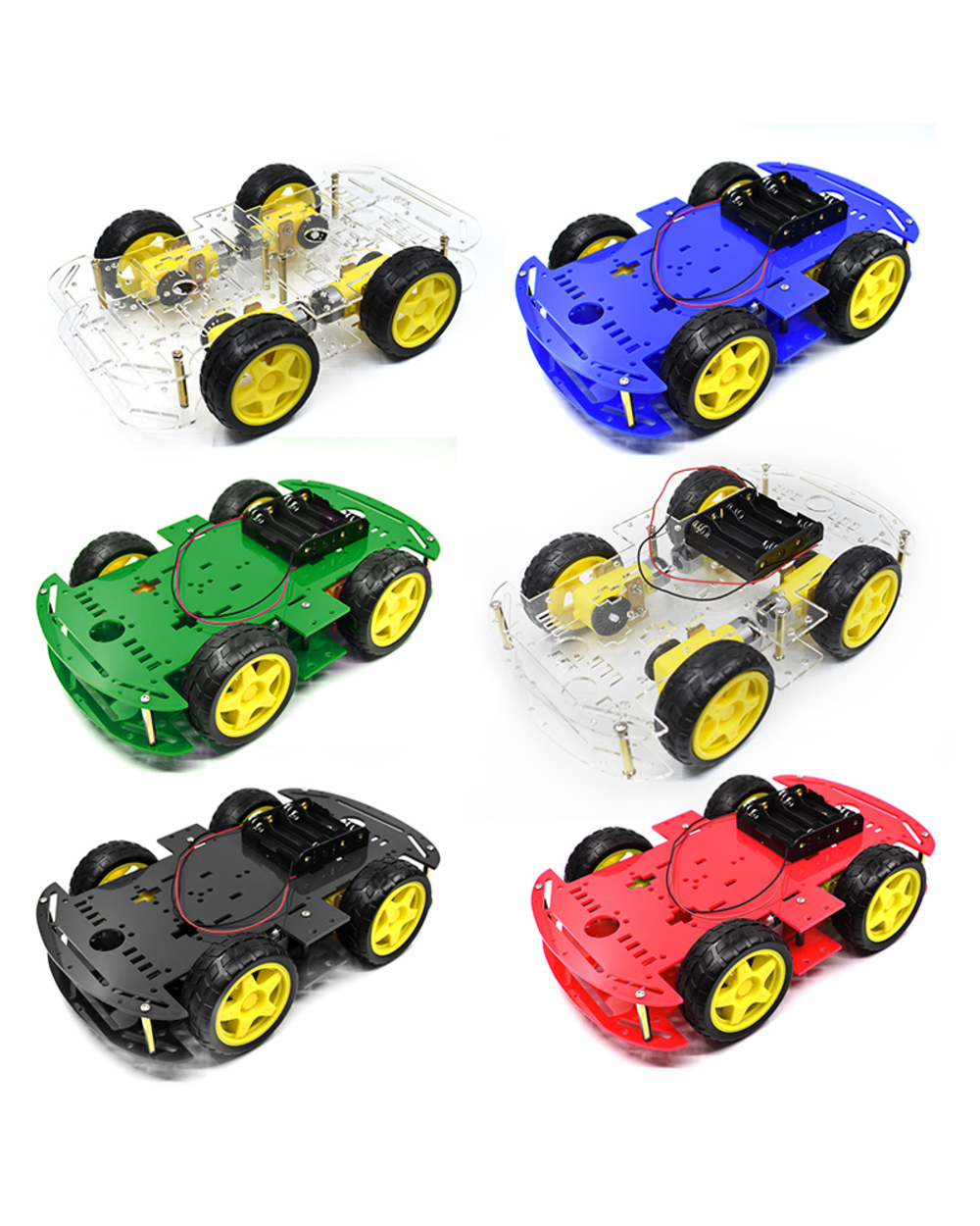 Smart Car Kit 4Wd Smart Robot Car Chassis Kits Car With Speed Encoder And Battery Box Diy Electronic Kit For Arduino front-0