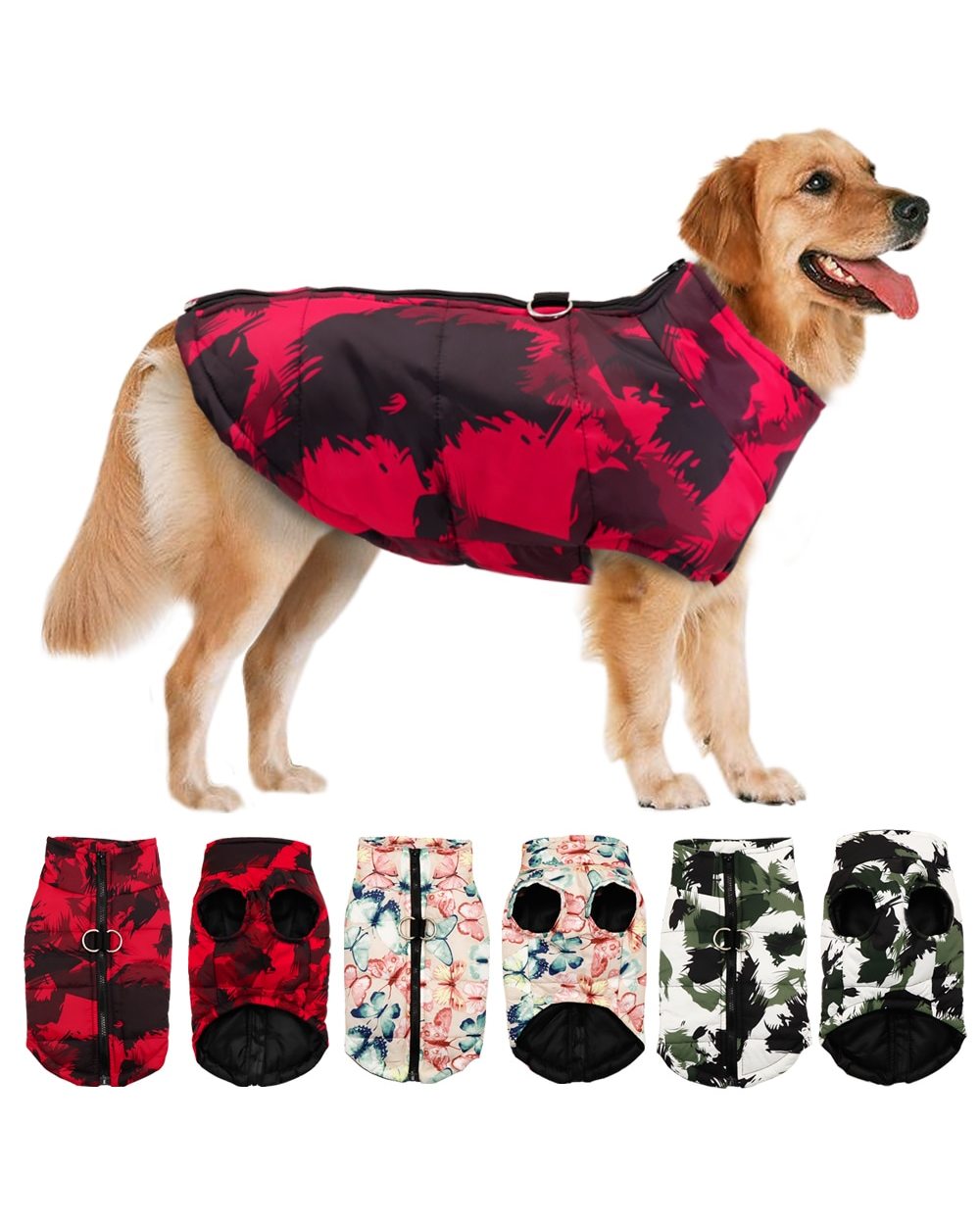 Winter Pet Dog Clothes French Bulldog Pet Warm Jacket Coat Waterproof Dog Clothing Outfit Vest For Small Large Dogs front-0