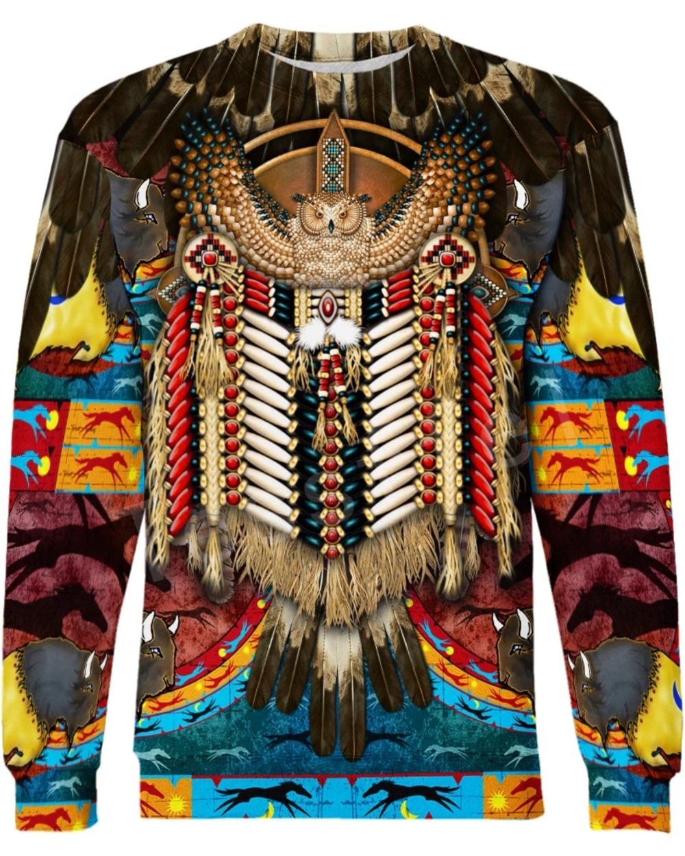 Tessffel Indian Native Harajuku Casual Colorful Tracksuit New Fashion 3Dfull Print Hoodie Sweatshirt Jacket front-2