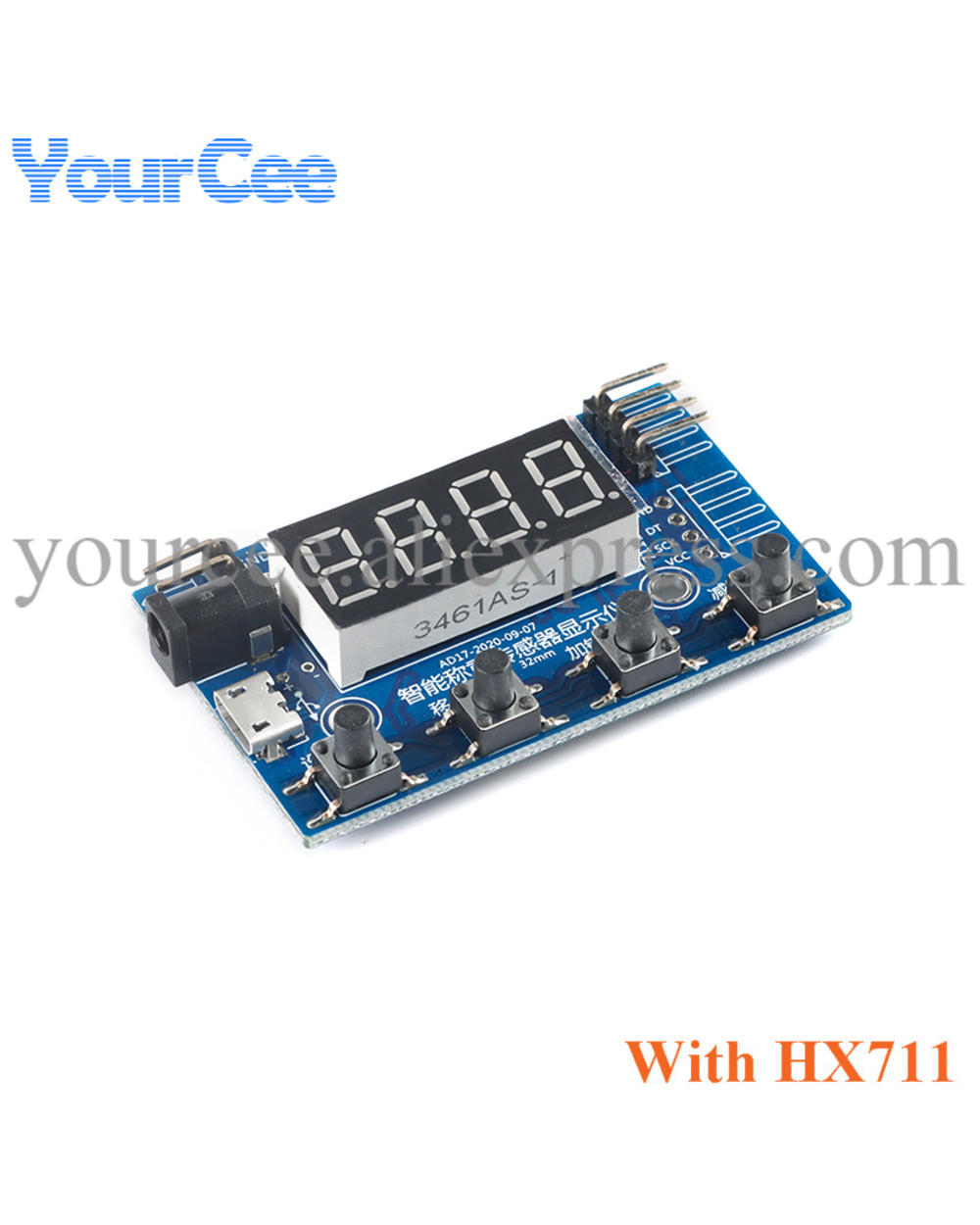 Hx711 Load Cell Ad Weight Pressure Sensor Ad Module With Display 24-Bit Weighing Instrument Electronic Scale front-2