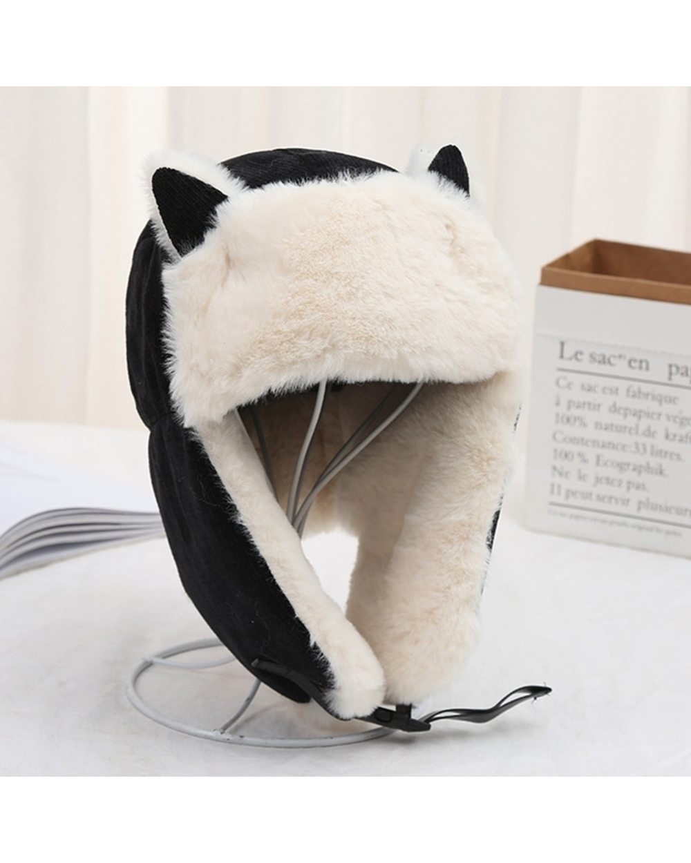Winter Cold-Proof Warm Cotton Hat Cat Ears Cap 2021 Winter Russian Hat Women Warm Earmuffs Thicken Ear-Flapped Hat front-1
