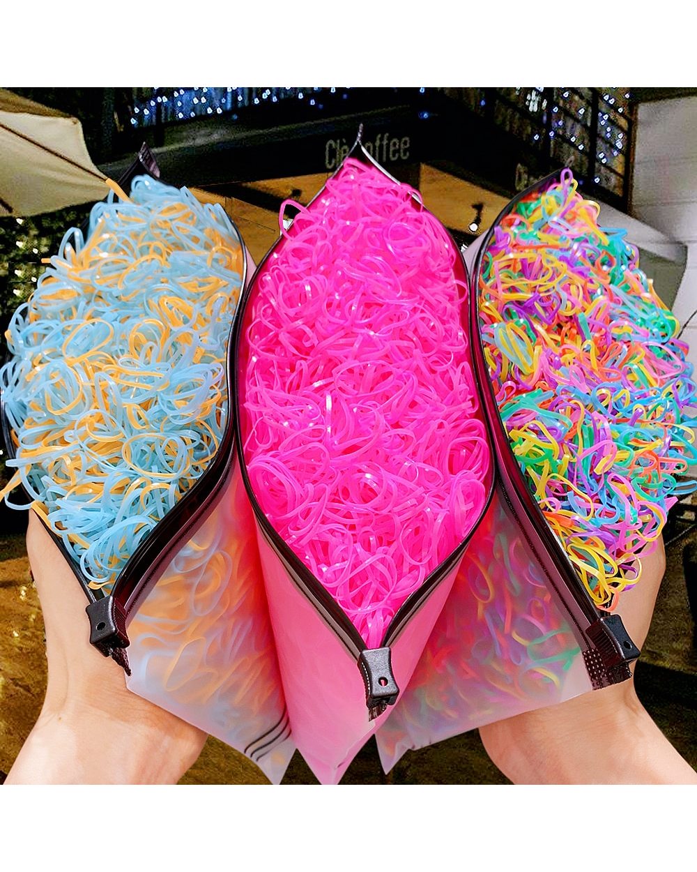 2000Pcs/Pack Colorful Small Disposable Hair Bands Scrunchie Girls Elastic Band Hair Accessories Hair Ties front-2
