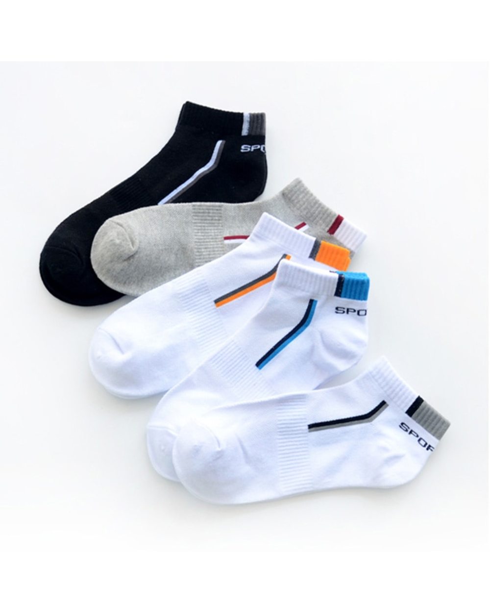 Combo 5 pairs of Men's socks Mesh Breathable Short Casual Socks Summer Cotton Sports Socks front-1