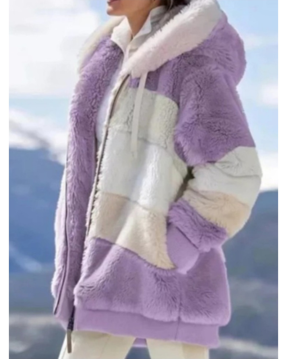 Ladies Clothes Hooded Zipper Female Coat front-0