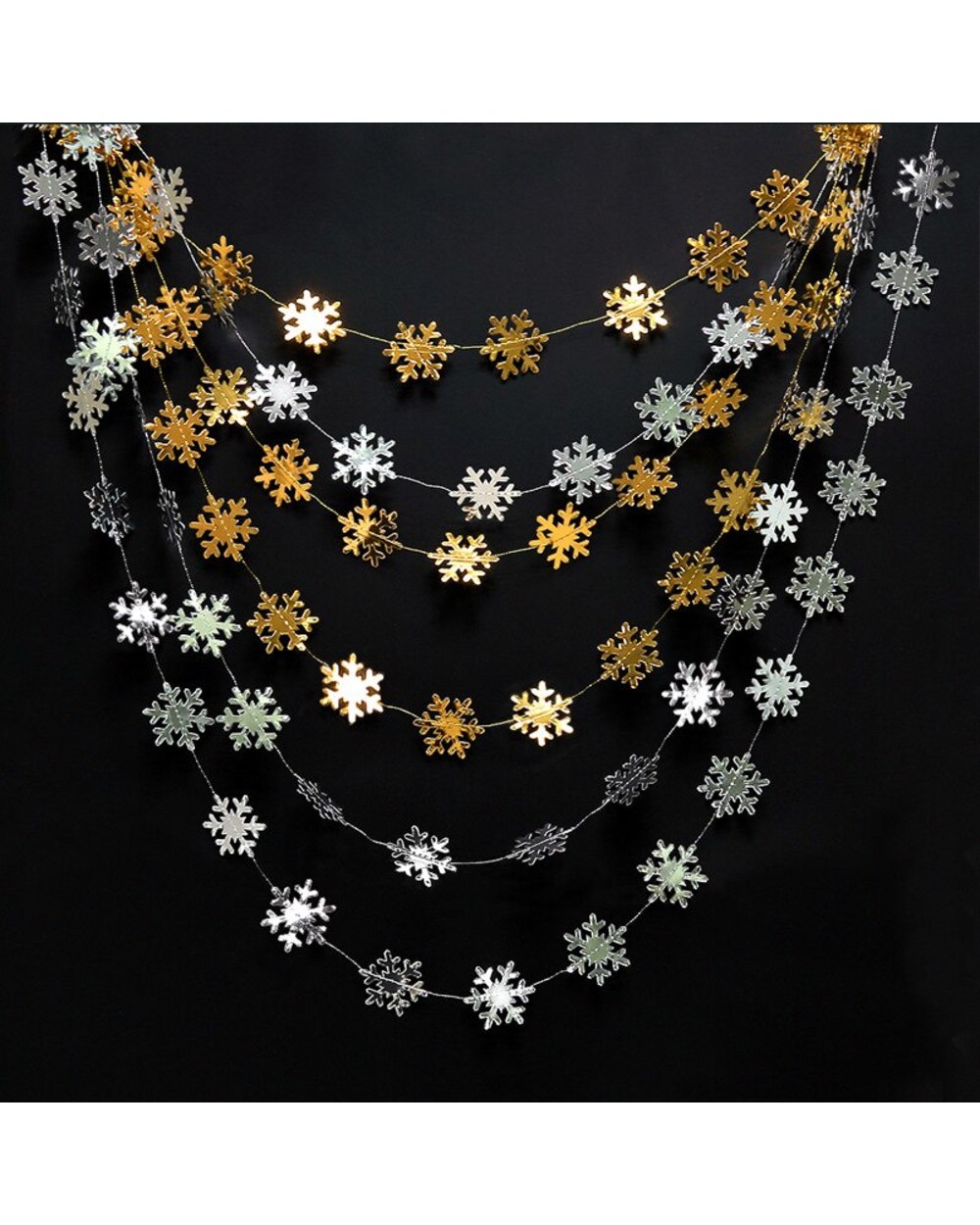 Christmas Decoration Gold Silver Star Round Paper Garlands Baby Shower Party Decorations Banners Christmas Supplies front-5