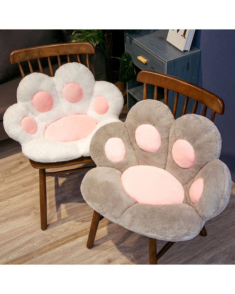 Seat Cushion Cute Cat Paw Chair Cushion Plush Animal Child Sofa Back Pillows Mat Home Sofa Indoor Floor Winter Decor Gi front-0