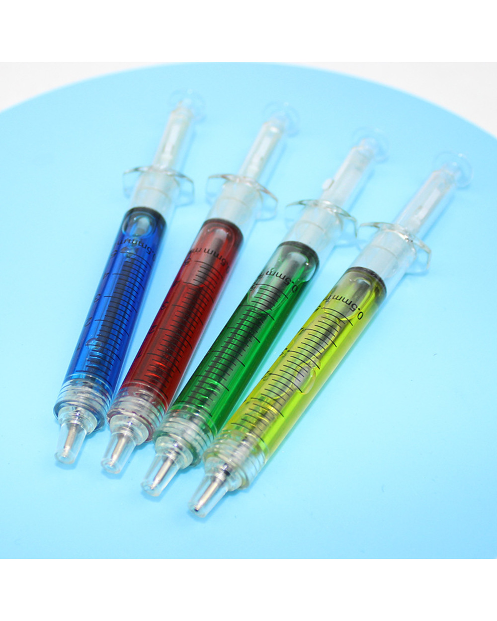 4Pcs/Set Injection Type Ball Point Pen Doctor Nurse Gift Liquid Pen Color Black Blue Transmission Syringe Pens front-1
