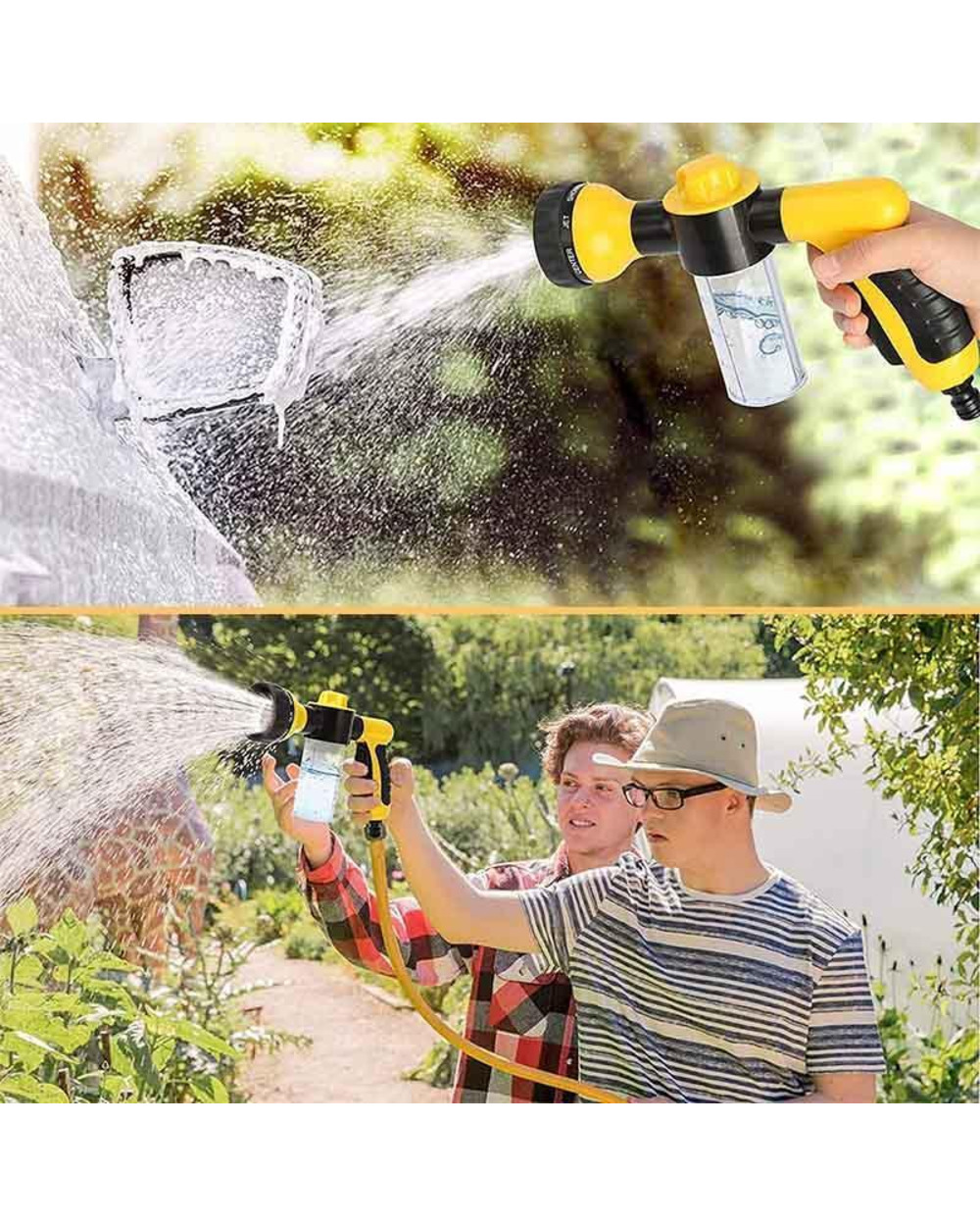 Garden Water Hose Nozzle Foam Sprayer High Pressure With 8 Adjustable Type Nozzle Car Wash Water For Plant Lawn Pet Sh front-1