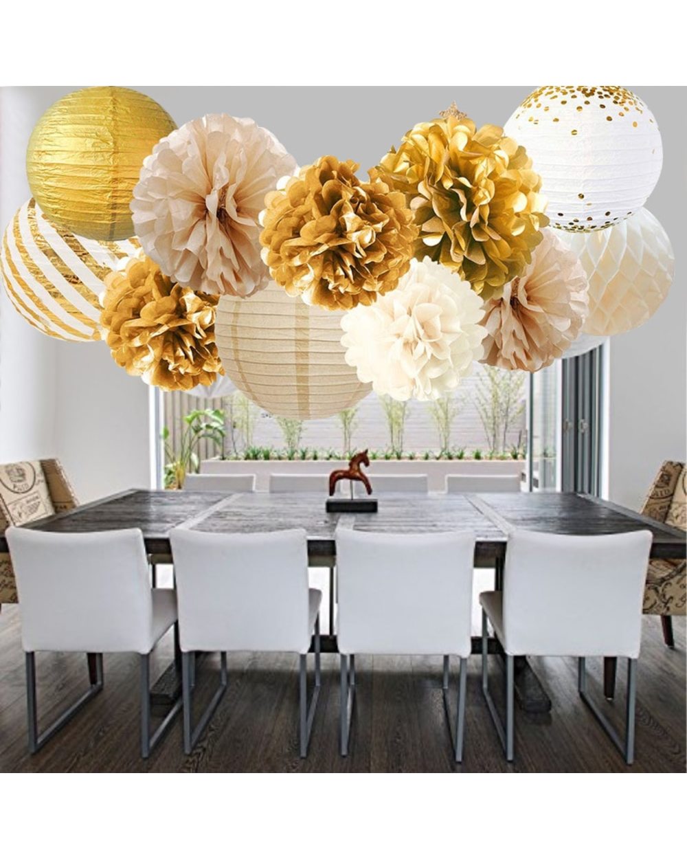 Rose Gold 1 PCS Elegant Party Supplies Pom Poms front-2