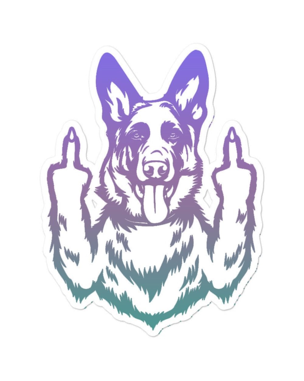 Middle Finger Police Dog German Shepherd Sticker Cool and Creative CarBody Window Helmet Laptop,Carwindow, Motorcycles, front-0