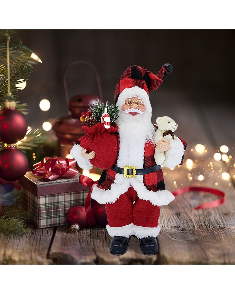 Christmas standing old man doll ornament front-3