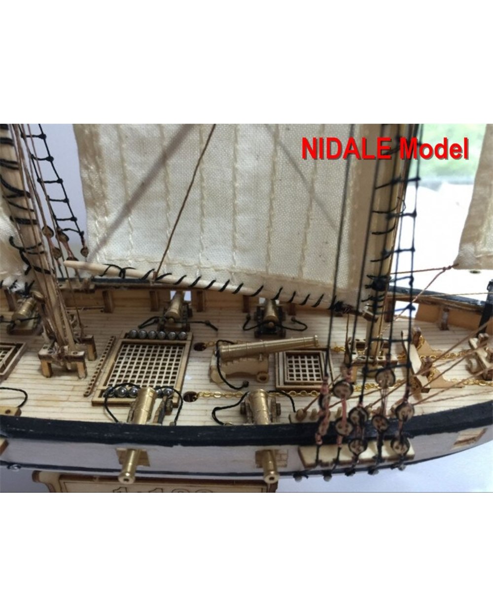 New Version Hobby ship model Kits Halcon 1840 CNC Brass Cannons Luxurious Sailboat Offer English Instruction front-1