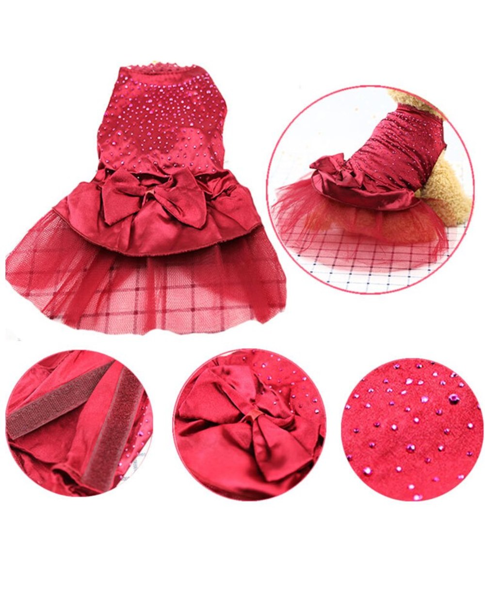 Tutu Dog Dress Lace Dress Cute Pet Cat Princess Apparel Clothes Party Pet Skrit for Dog and Cat Pet Supplies front-5