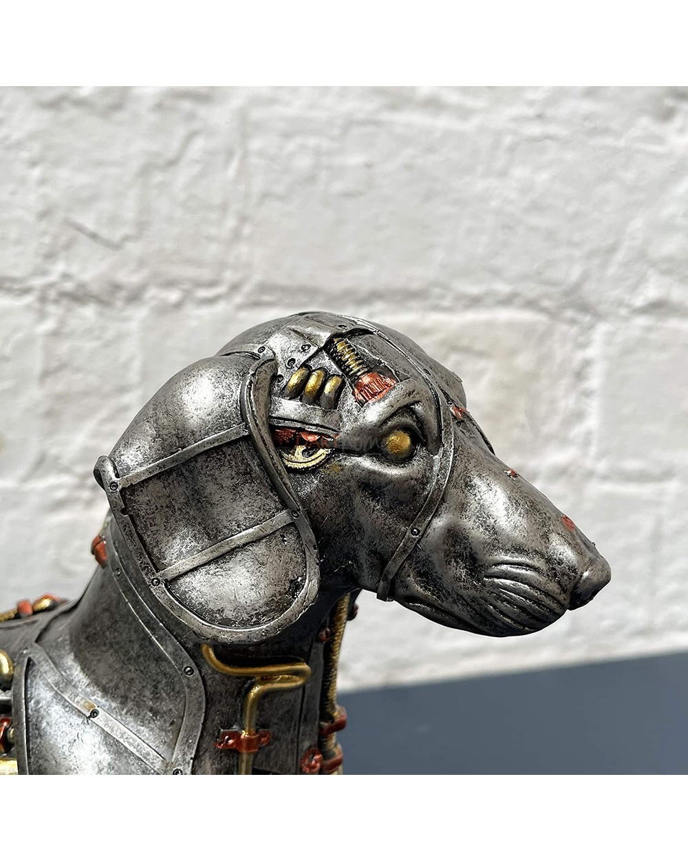 Resin Steampunk Dachshund Dog Figurine front-3