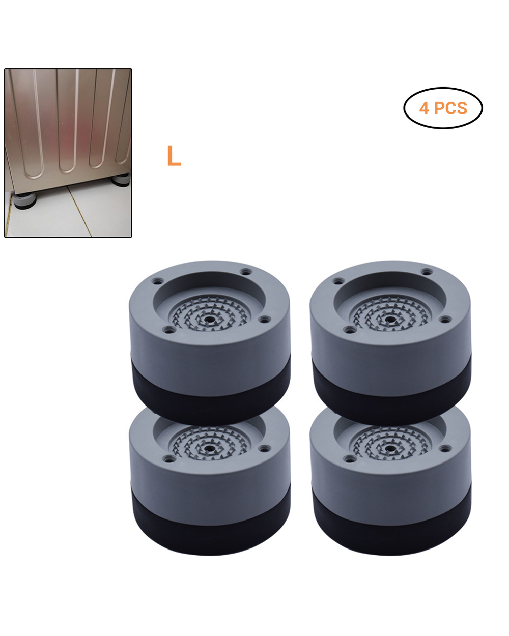 4Pcs/Set Anti-Slip And Noise-Reducing Washing Machine Feet Non-Slip Mats Refrigerator Anti-Vibration Pad Kitchen Bathro front-3