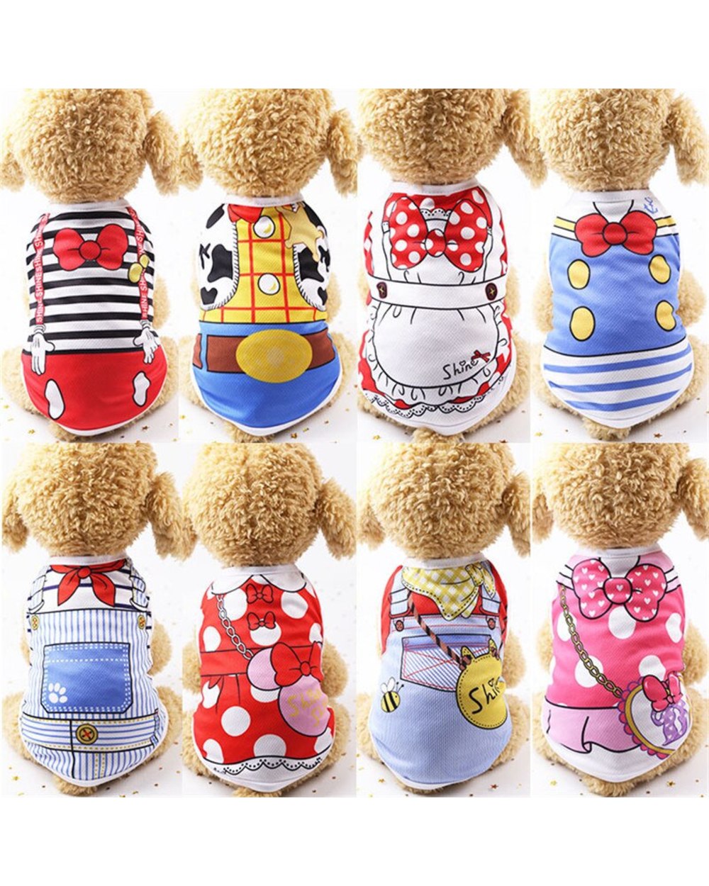 Cotton Pet Clothing Spring and Summer Breathable Dog Clothes Cute Printed Puppy Dog Vest T-shirt for Small & Medium Dogs front-1