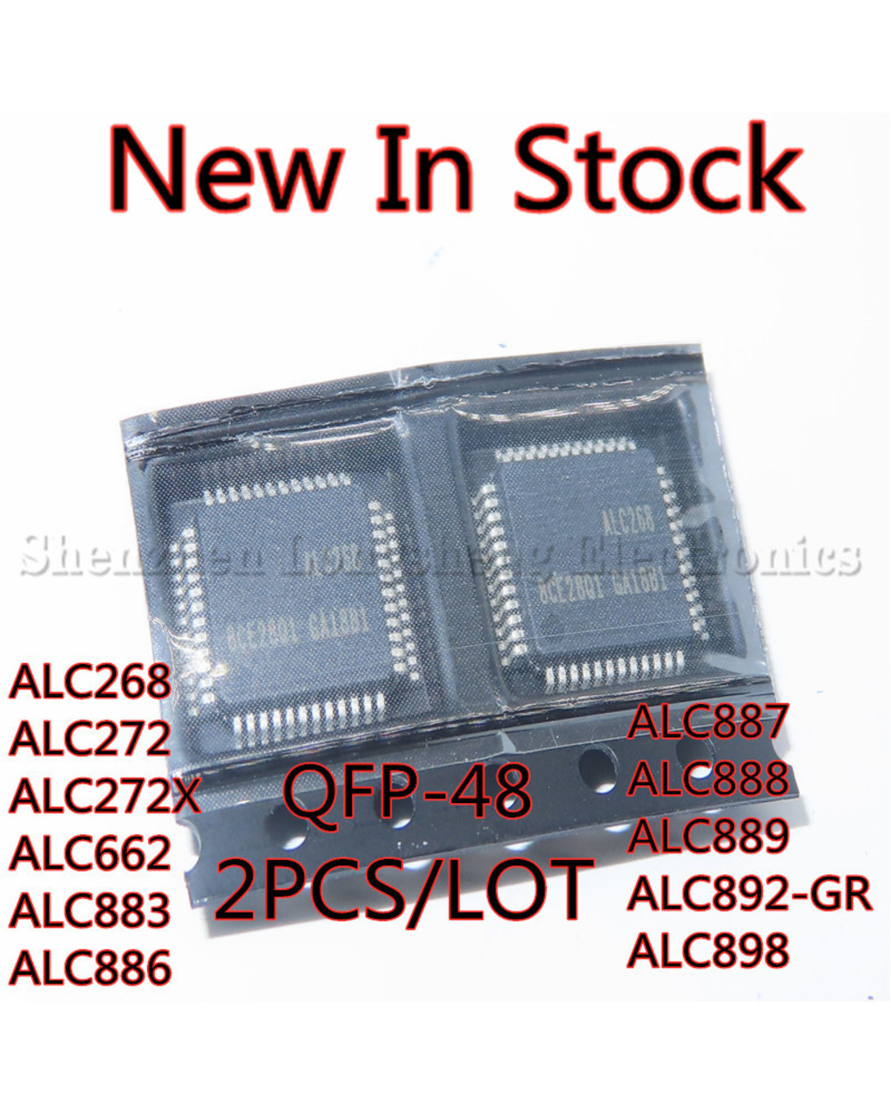 2Pcs/Lot Alc268 Alc272 Alc272x Alc662 Alc883 Alc886 Alc887 Alc888 Alc889 Alc892-Gr Alc898 Qfp-48 Ic Chip New In Stock front-0