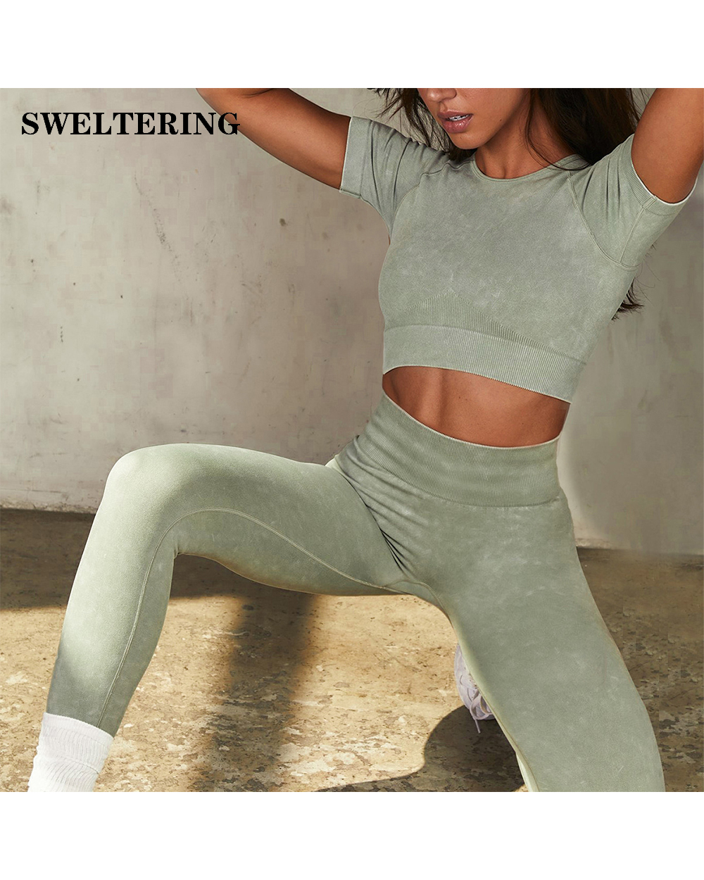 Two Piece Set Seamless Yoga Set Women Tracksuit Sportswear Sport Suit Workout Clothes Gym Clothing High Waist Leggings front-0