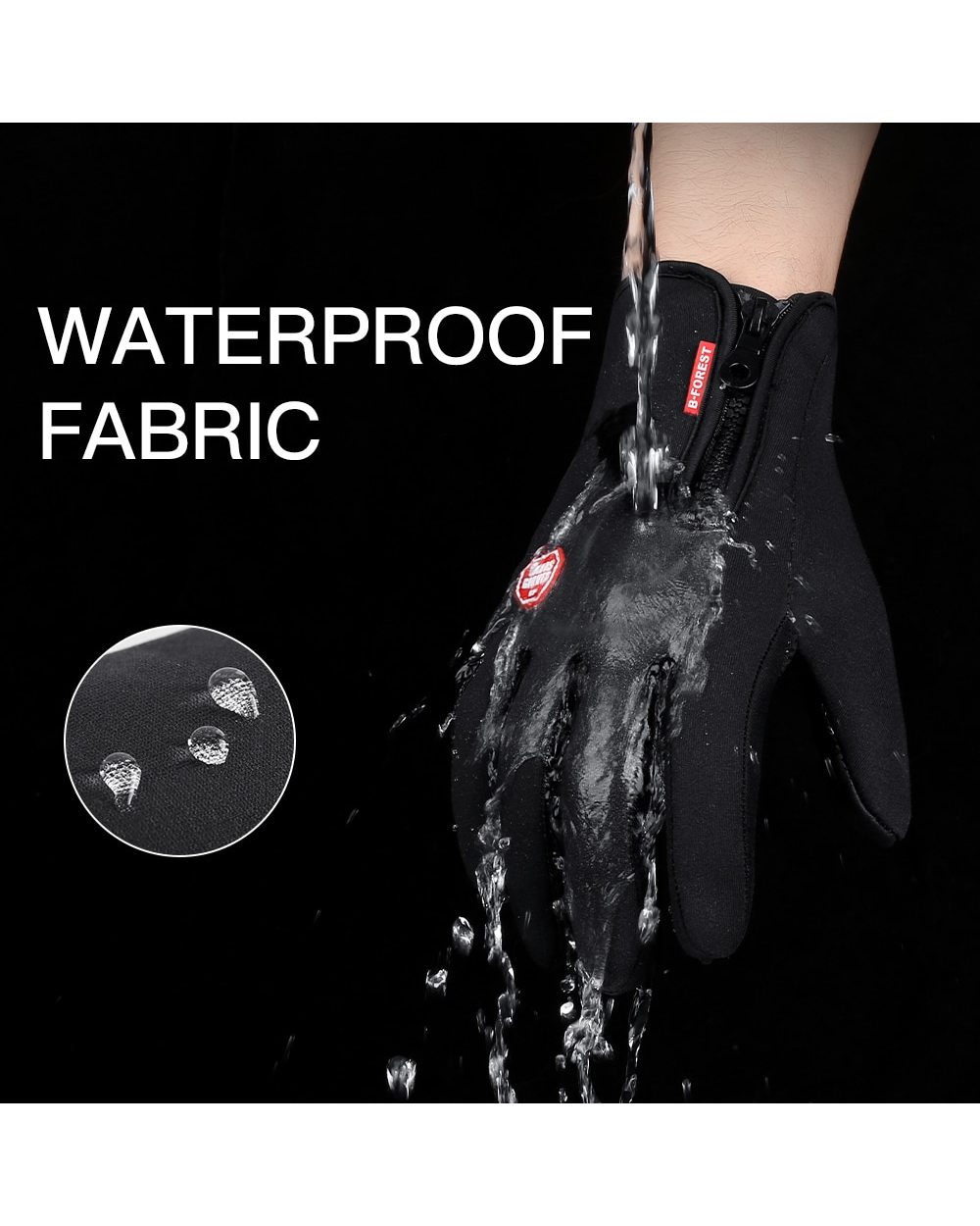 Winter Cycling Gloves Men Women Waterproof Windproof Touch Screen Bike Warm Gloves Cold Weather Running Sports Hiking S front-2