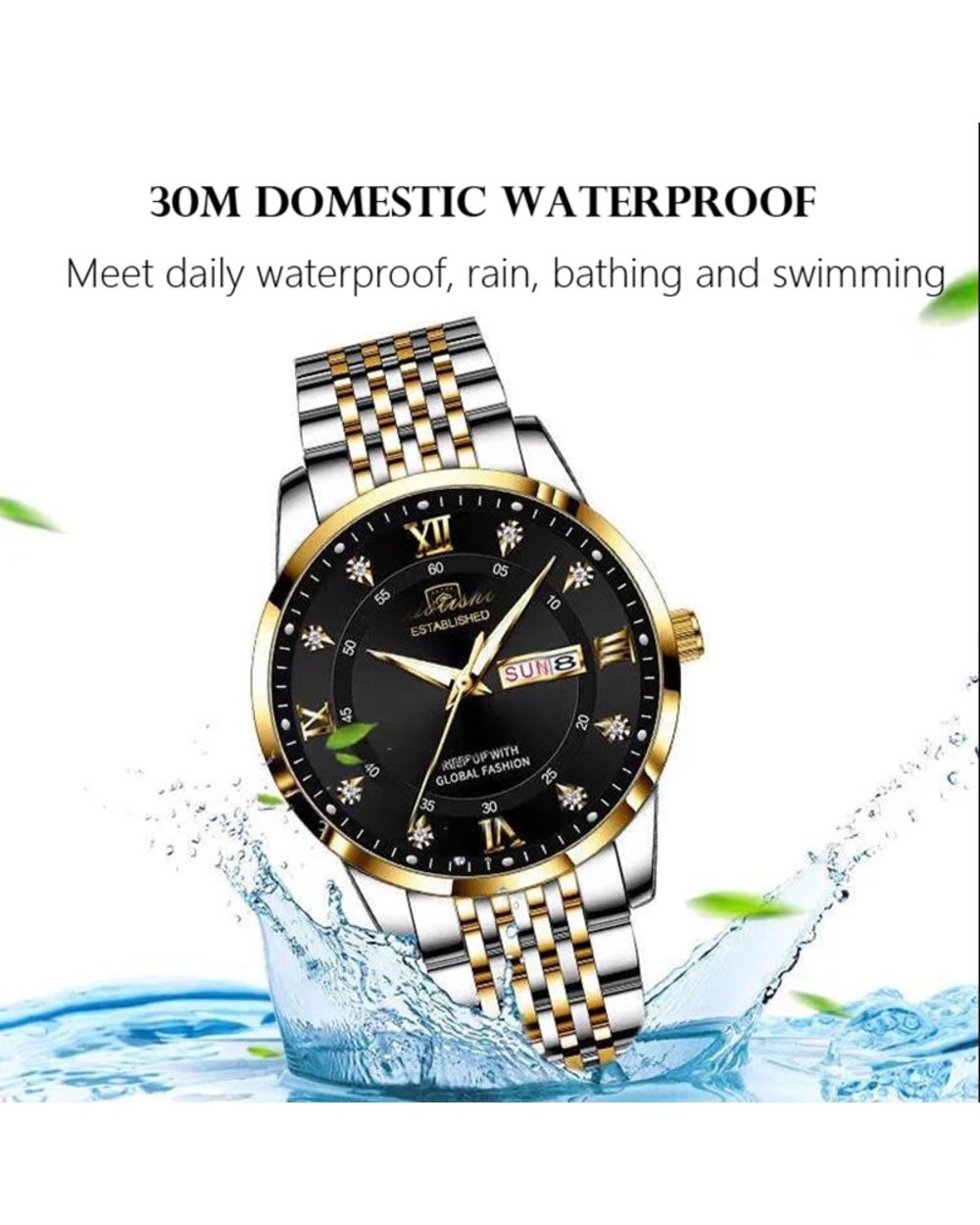 New Casual Sport Chronograph Men's Watches Stainless Steel front-2