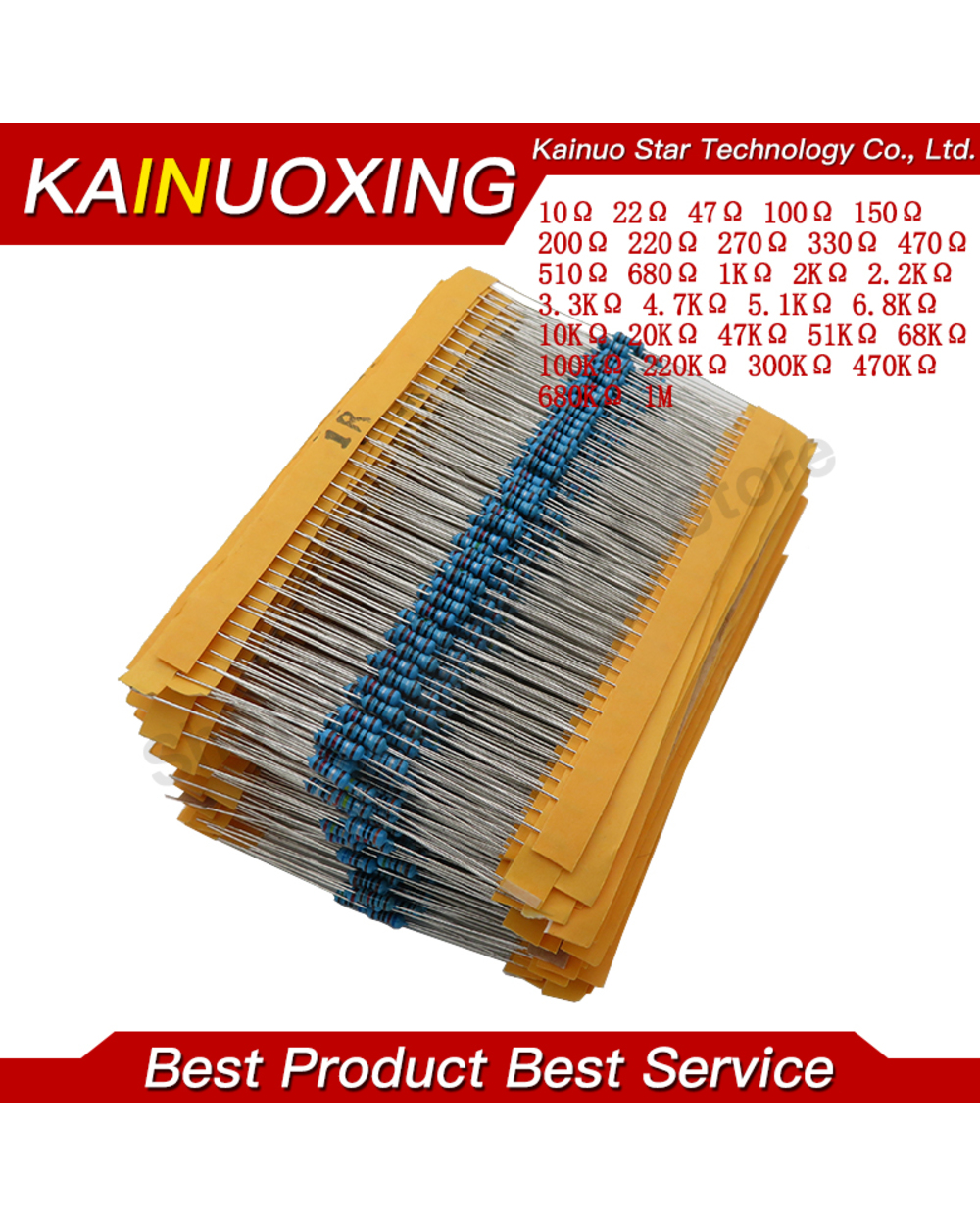 600Pcs/Lot 1/4W Metal Film Resistor Kit 1% Resistor Assorted Kit Set 10 -1M Ohm Hm Resistance Pack 30 Values Each 20Pcs front-1
