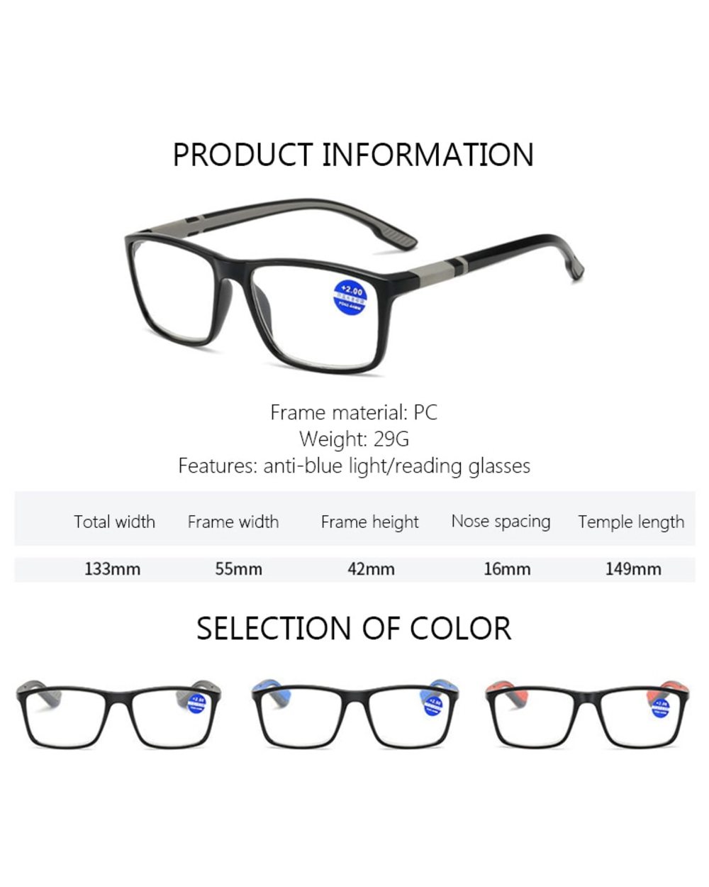Vintage Tr90 Reading Glasses Women Men Anti Blue Light Presbyopia Eyeglasses Bifocal Near Far Hyperopia Eyewear +1.5 2. front-1