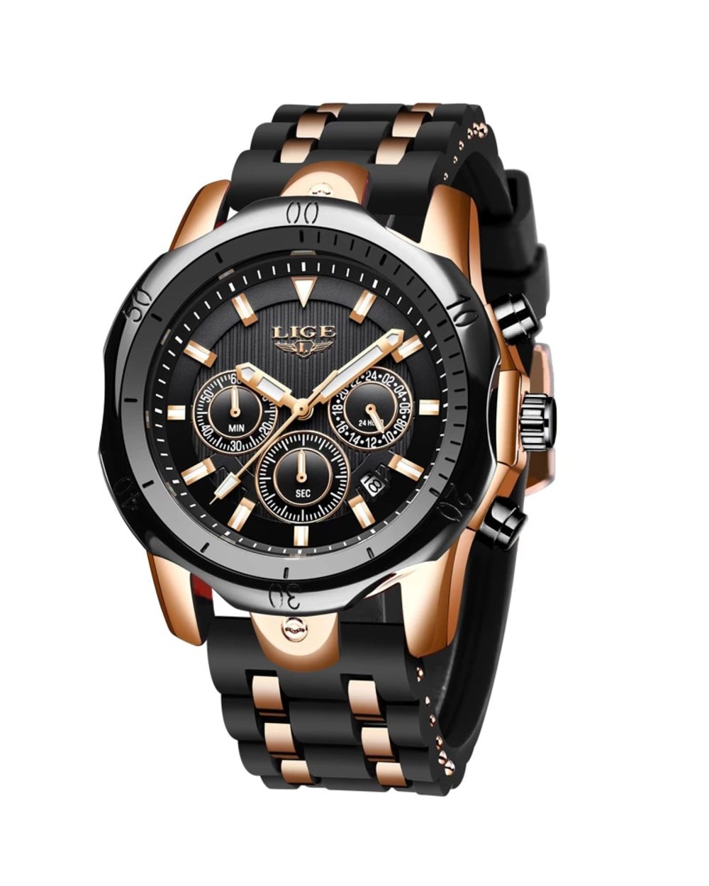 LIGE Top Brand Sport Watches Mens Waterproof Quartz Clock Man Casual Military WristWatch front-5
