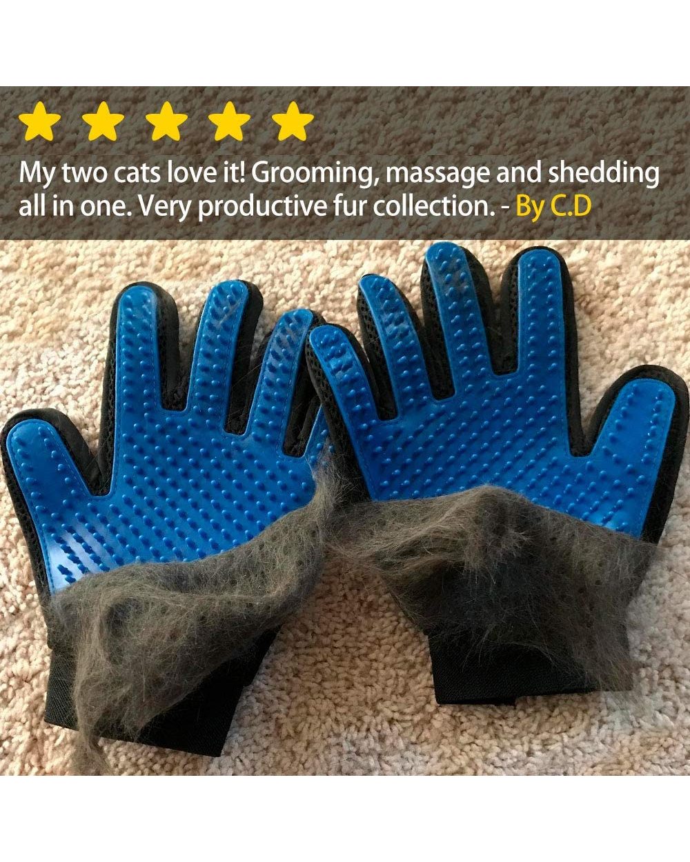 Dog pet grooming gloves silicone cat brush comb shedding hair gloves dog bath cleaning supplies animal comb front-3