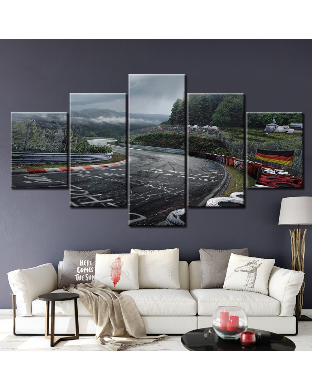 Nurburgring Rally Road Picture Print Scenery 5 Panel Canvas Art Wall Decor front-0