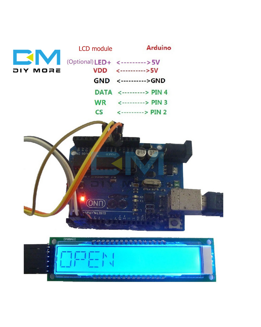 Lcd Module Blue Screen 10-Bit 16-Segment Lcd Display Module Panel Dm8ba10 Dc 5V Tm1622 Chip front-1