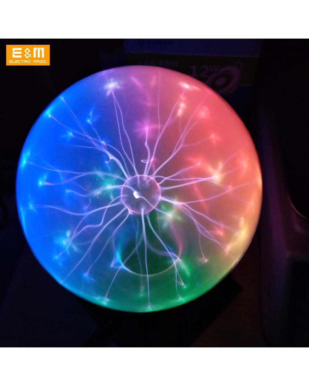 Voice Control Tesla Coil Music 12V Artificial Lightning Ion Arc Glass Ball Touchable Scientific Education Research Expe front-3