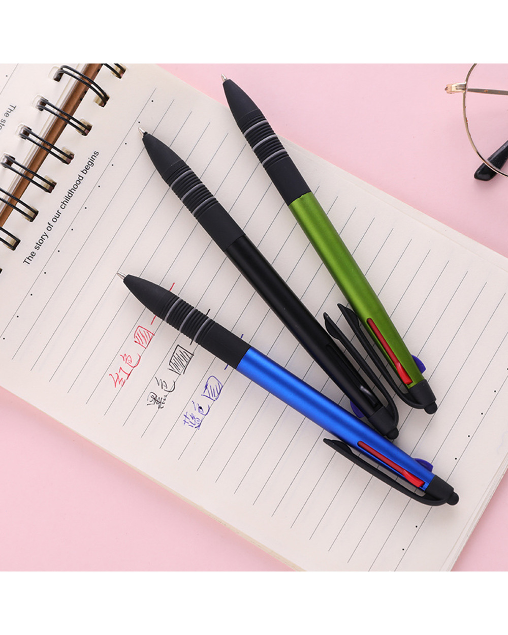 3 In 1 Multicolor Ballpoint Pen Blue/Black/Red Ink Ball Pens For School Office Writing Supplies Creative Color Multifun front-1