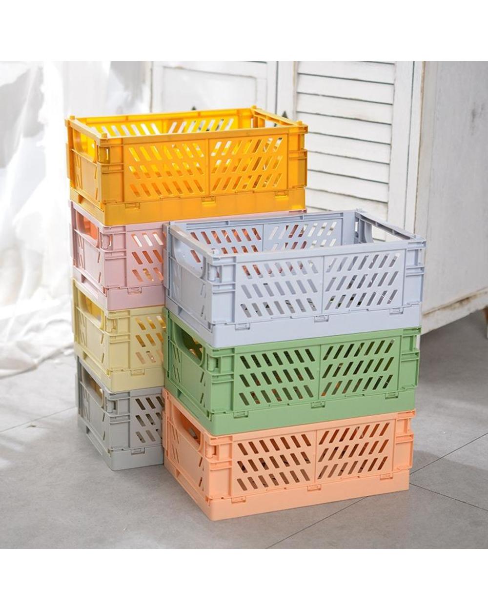 Mini Storage Case Folding Organizer Container Plastic Storage Box front-0
