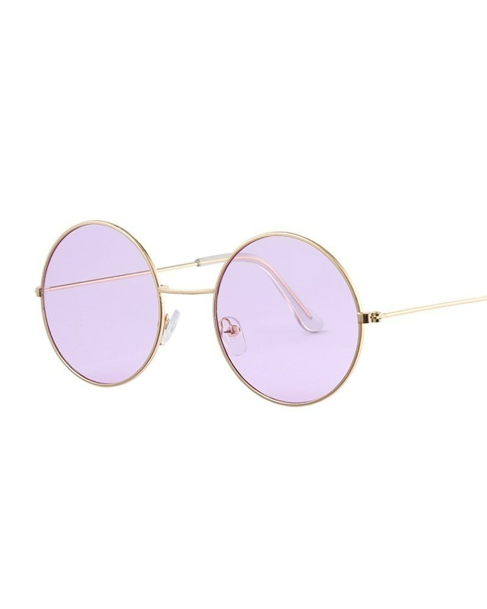 2020 Retro Round Yellow Purple Sunglasses Woman Brand Designer Sun Glasses For Female Male Alloy Mirror Oculos De Sol front-5