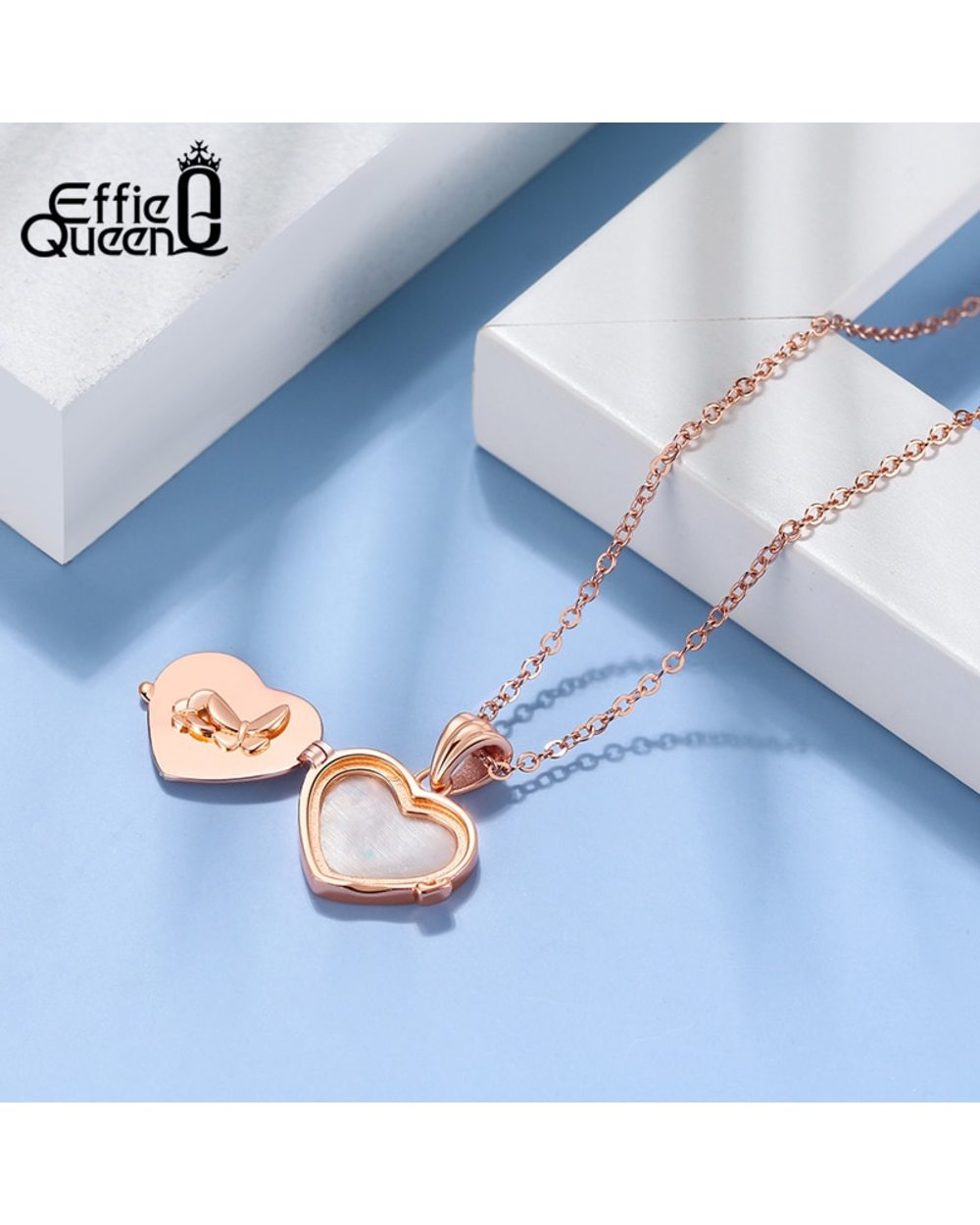 To My Mommy Necklace Gift for Mom Mother Of Pearl Clover Heart Necklace 925 Sterling Silver Jewelry front-3